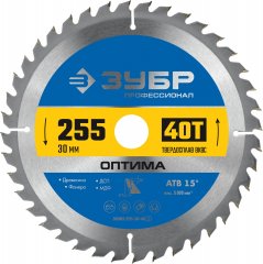 Диск пильный по дереву Оптима (255x30 мм; 40T) ЗУБР 36903-255-30-40_z01