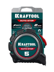 KRAFTOOL AutoStop 5м х 19мм, профессиональная рулетка с автостопом (3412-5-19)