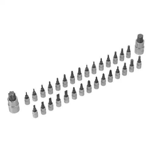 Набор инструментов, 1/2", 3/8", 1/4", CrV, S2, пластиковый кейс, 232 предмета Denzel