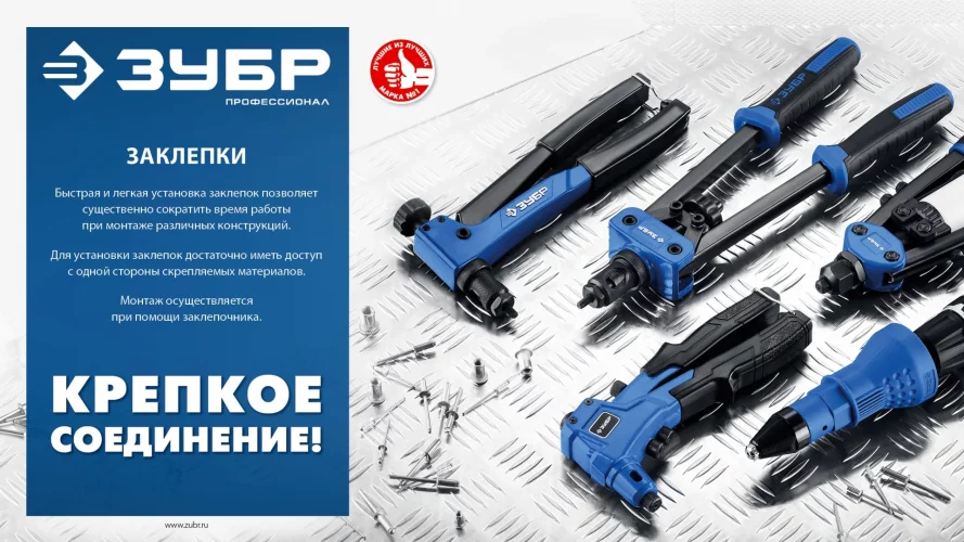 Заклепки стальные Профессионал (250 шт; 6.4х22 мм) ЗУБР 31312-64-22