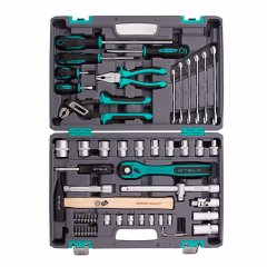 Набор инструмента, 1/2, Cr-V, S2, усиленный кейс, 58 предметов Stels 14113