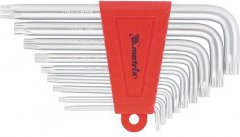 Набор ключей имбусовых Torx , 9 шт, T10-T50, CrV, коротких, с сатинированным покрытием Matrix 12305