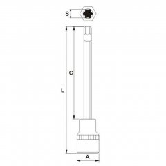 Бита-головка 1/2" TORX T40х200мм длинная JTC-45540200