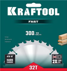 Диск пильный по дереву KRAFTOOL Fast 300x32 мм, 32Т 36950-300-32