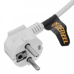 Шнур сетевой Energy Series, ПВС, 3 м, 3 x 1 мм, с неразборной вилкой, белый, 3 м Denzel