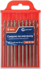 Сверло по металлу с кобальтом 5%, 3,1 x 65 мм (10 шт) CUTOP 48-31-10