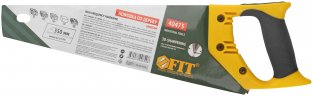 Ножовка по дереву, мелкий каленый зуб 13 ТPI, 3D заточка, пласт.прорезиненная ручка, 350 мм FIT 40473