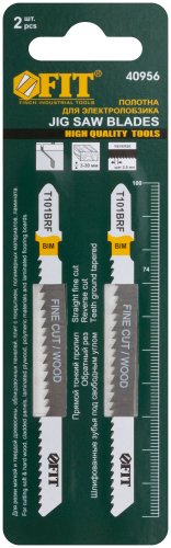 Полотна по дереву, Bimetal, шлифованные под свободным углом, реверс. зубья, 100/74/2,5 мм (T101BRF), 2 шт. FIT 40956