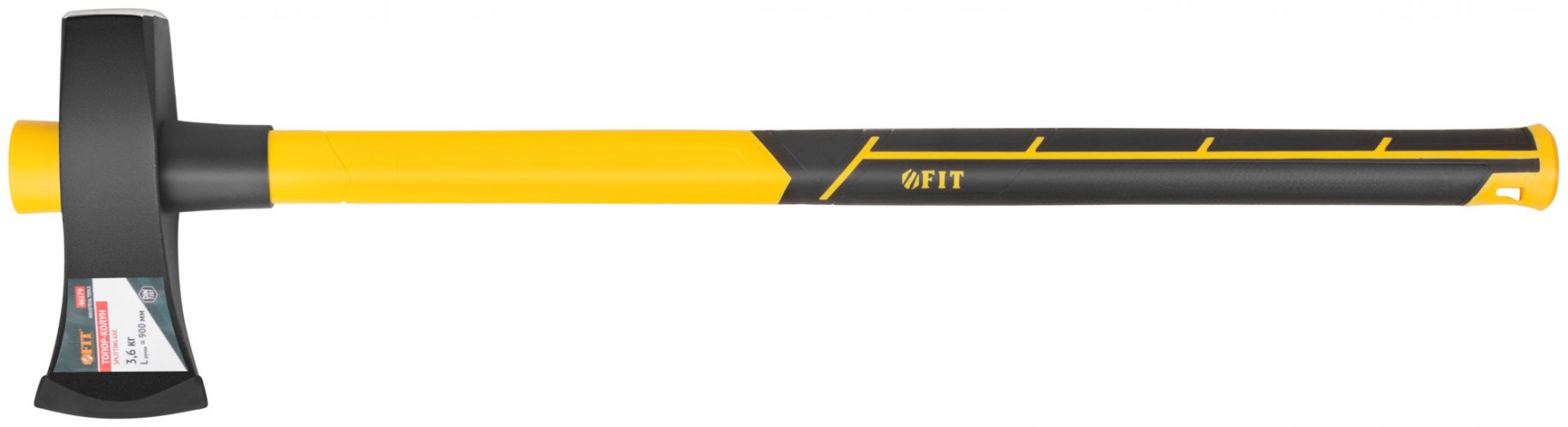 Топор-колун кованый, фиберглассовая длинная ручка 900 мм, 3600 гр. FIT 46179