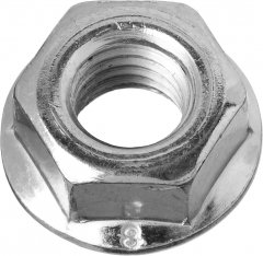 Гайка DIN 6923 с фланцем ЗУБР, M6, 14 шт, кл. пр. 8, оцинкованная, 303636-06