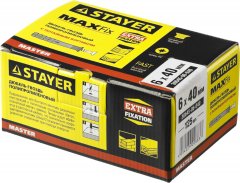 Полипропиленовый дюбель-гвоздь STAYER MASTER потайный бортик, 6x40 мм, 125 шт 30645-06-040