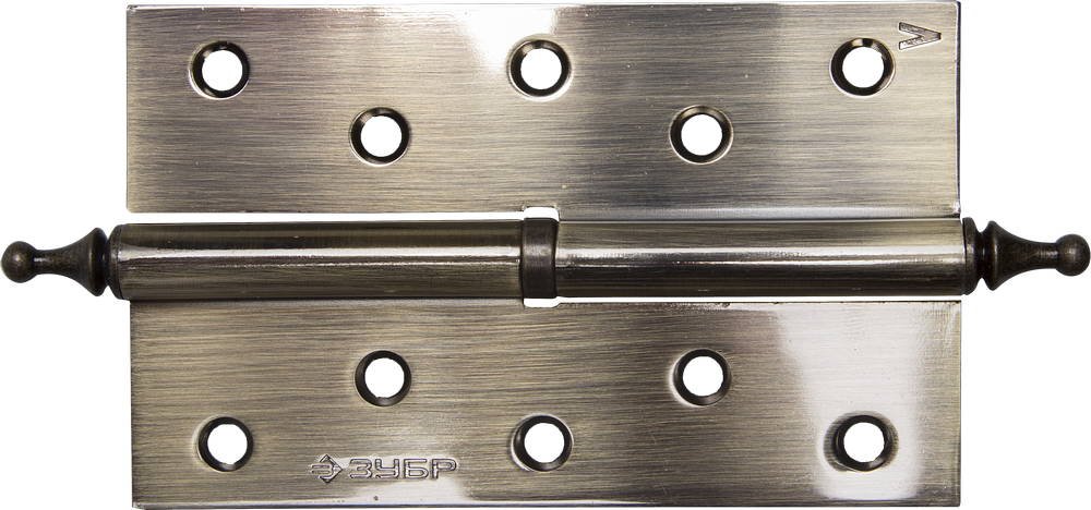 Дверная разъемная петля ЗУБР Эксперт 1 подшипник цвет старая латунь AB левая с крепежом 125x75x2.5 мм 2 шт. 37605-125-5L