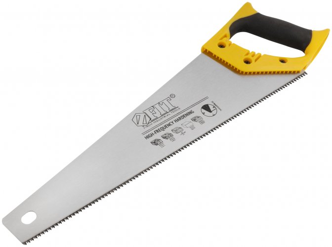 Ножовка по дереву, мелкий каленый зуб 13 ТPI, 3D заточка, пласт.прорезиненная ручка, 400 мм FIT 40474
