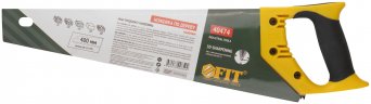 Ножовка по дереву, мелкий каленый зуб 13 ТPI, 3D заточка, пласт.прорезиненная ручка, 400 мм FIT 40474