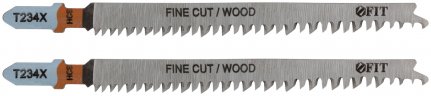 Полотна по дереву, HCS, шлифованные под свободным углом зубья, 116/91 мм, переменный шаг (T234X), 2 шт. FIT 40958