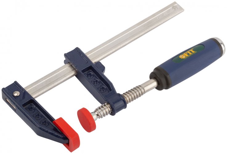 Струбцина тип "F" усиленная, мягкая ручка 50х150 мм FIT 59151