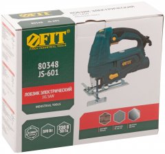 Лобзик  570 Вт; 0-3000 ход/мин; БзП; маятник; 65 мм; 1,9 кг; рез. накл.; коробка FIT 80348