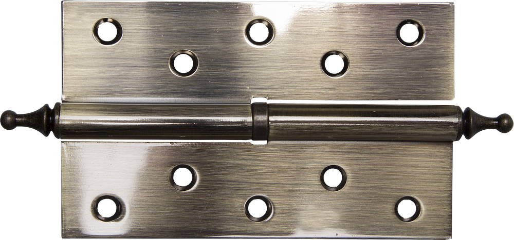 Дверная разъемная петля ЗУБР Эксперт 1 подшипник цвет старая латунь AB правая с крепежом 125x75x2.5 мм 2 шт. 37605-125-5R