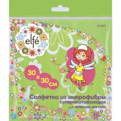 Салфетки из микрофибры, зеленые, 300 х 300 мм Elfe 92307