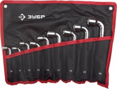 Набор L-образных торцовых ключей,10-24 мм, проходные, ЗУБР МАСТЕР, 27185-H9