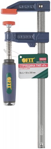 Струбцина тип "F" усиленная, мягкая ручка 50х200 мм FIT 59152
