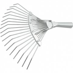 Грабли веерные стальные, 350 х 1450 мм, 18 круглых зубьев, деревянный черенок, Россия, Сибртех 61781