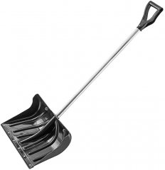 Лопата для уборки снега пластиковая, 500x330x1315 мм, алюминиевый черенок, Россия, Сибртех 61633