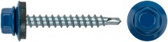 Шурупы кровельные со сверлом 4.8 х 38 синий, RAL 5005 250 шт.  XВАТ 23533-4