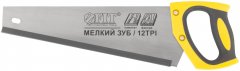 Ножовка по ламинату, мелкий каленый зуб 12 ТPI (шаг 2 мм), заточка, пласт.прорезиненная ручка 350 мм FIT 40478