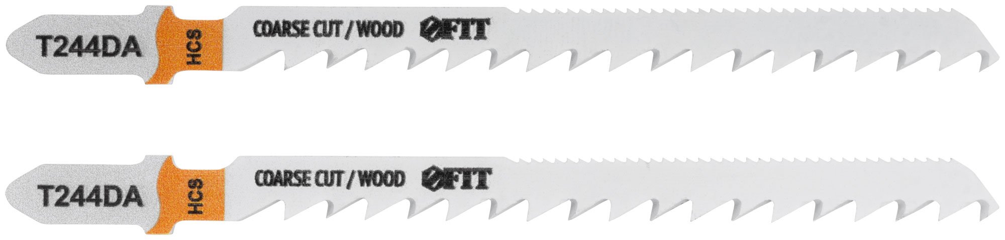 Полотна по дереву двусторонние, HCS, шлифованные под свободным углом зубья, 100/75 мм (T244DA), 2 шт. FIT 40961