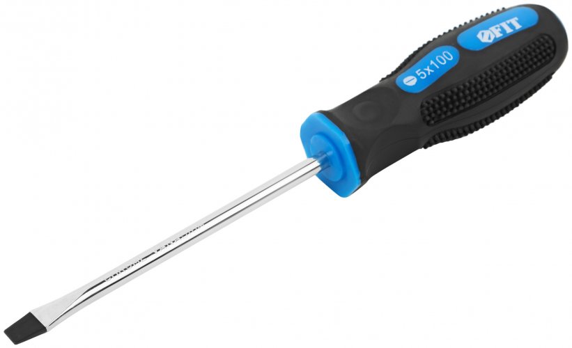Отвертка "Универсал", CrV сталь, прорезиненная ручка 5х100 мм SL FIT 55136