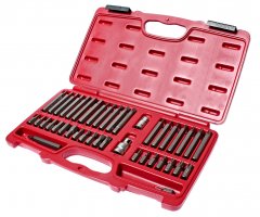 Набор бит 1/2" 3/8" HEX, TORX, SPLINE 6-ти гранных 2 держателя 42 предмета в кейсе JTC-3933