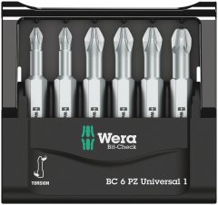 Набор бит Bit-Check 6 PZ Universal 1, 6 предм., WERA, ( WE-056471 )