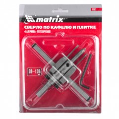 Сверло по кафелю и плитке, регулируемое "Балеринка", 30-130 мм Matrix 72821