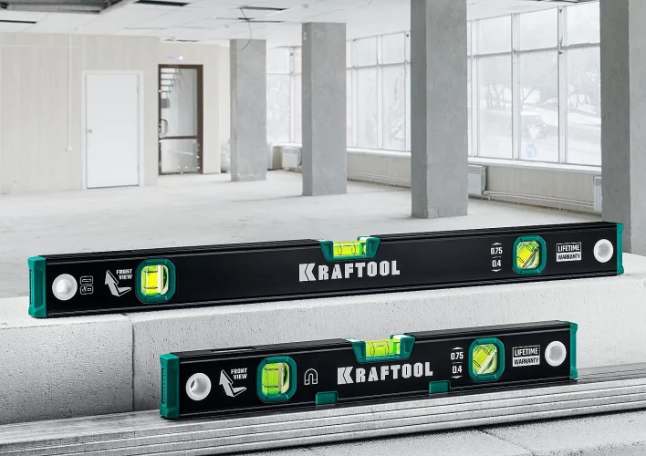 Уровень KRAFTOOL с зеркальным глазком, 1500 мм 34781-150