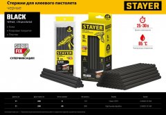 Стержень (11х200 мм; черный; 40 шт.) по ковролину/коже для клеевого пистолета STAYER 2-06821-D-S40