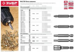 Биты "МАСТЕР" 2 шт. (50 мм; PZ1) ЗУБР 26003-1-50-2