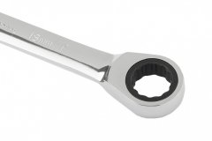 Ключ комбинированный трещоточный, 19 мм, CrV, зеркальный хром Matrix Professional 14812