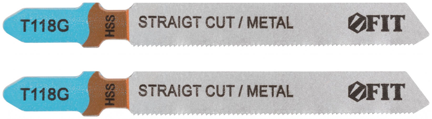 Полотна по металлу, HSS, фрезерованные, волнистые зубья, 76/51/0,8 мм (Т118G), 2 шт. FIT 40963
