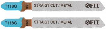 Полотна по металлу, HSS, фрезерованные, волнистые зубья, 76/51/0,8 мм (Т118G), 2 шт. FIT 40963