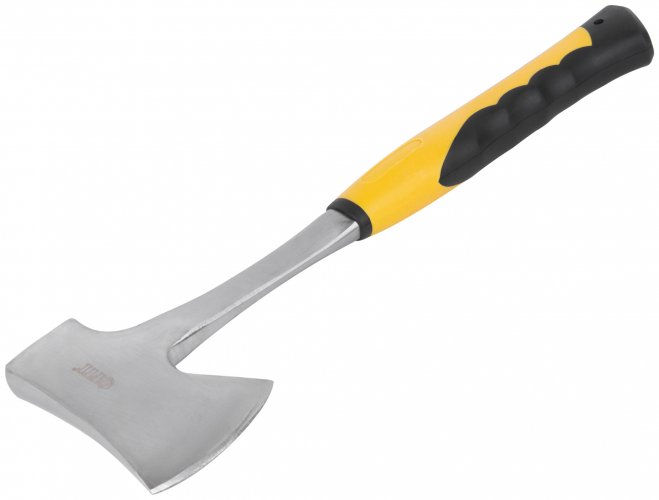 Топор туриста цельнометаллический пластиковая прорезиненная ручка 600 гр. FIT 46268