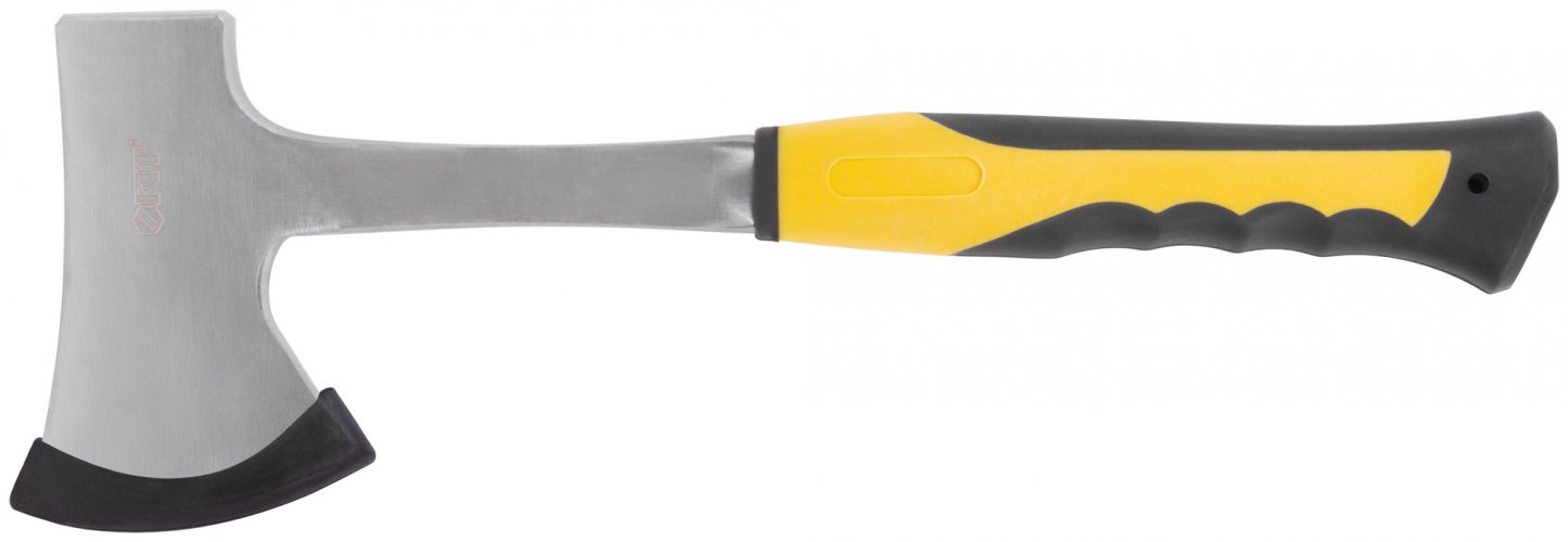 Топор туриста цельнометаллический пластиковая прорезиненная ручка 600 гр. FIT 46268