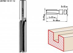 Пазовая прямая фреза ЗУБР Профессионал 14x51 мм 28780-14-51-12