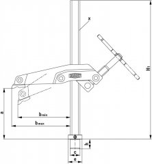 Зажимный элемент с захватом TW28GRS 300/120 , BESSEY, ( BE-TW28GRS30-12 )