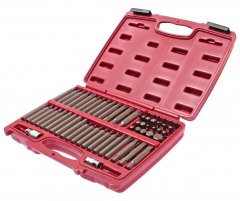 Набор бит 1/2" 3/8" HEX, TORX, SPLINE, RIBE 6-ти гранных 2 держателя 58 предметов в кейсе JTC-3509