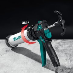 KRAFTOOL ULTRA 600 мл, прямой забор, регулировка силы давления, вариативная антикапельная система, закрытый пистолет для герметика (06677-60)