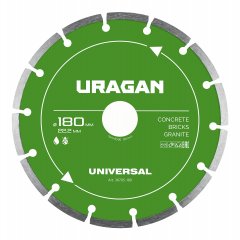 URAGAN UNIVERSAL 180 мм, диск алмазный отрезной сегментный (36705-180)