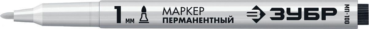 Перманентный маркер ЗУБР МП-100 белый, 1 мм заостренный 06320-8