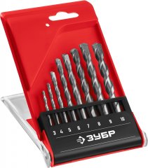 Набор сверл по бетону ЗУБР 8 шт, 3-4-5-6-7-8-9-10 мм 2922-H8_z02