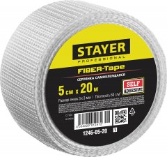Самоклеящаяся серпянка STAYER FIBER-Tape, 5 см х 20м, Professional 1246-05-20 1246-05-20_z01